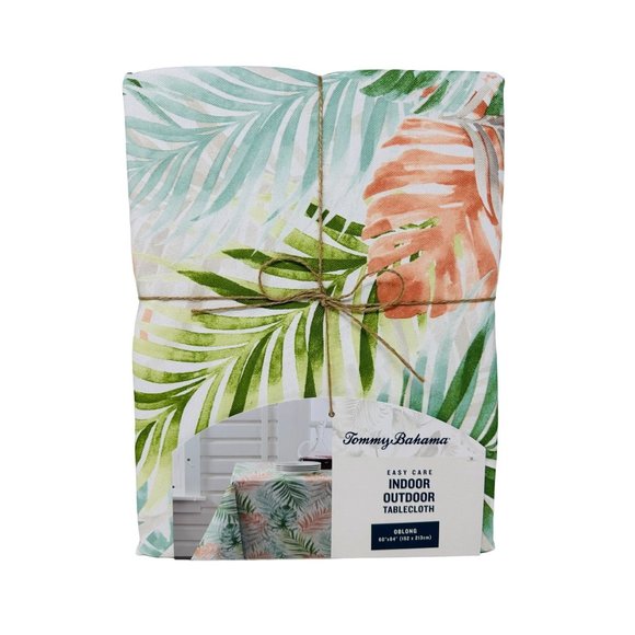 Tommy Bahama Tablecloth Tropical Palm Leaves Fronds 60" x 84" Easy Care… - Picture 1 of 3